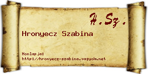 Hronyecz Szabina névjegykártya