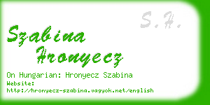 szabina hronyecz business card